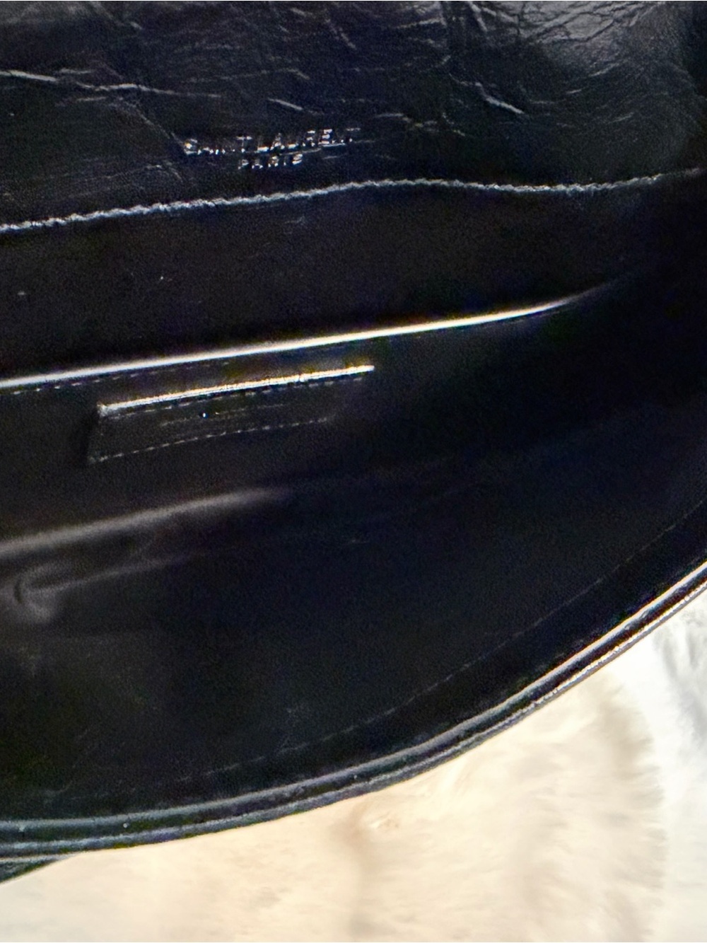 Yves Saint Laurent Black Crinkled Leather Niki Bag - Picture 8 of 10